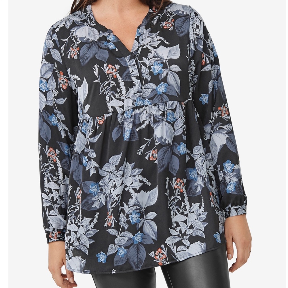 Women's plus size floral long sleeve top, size 16
